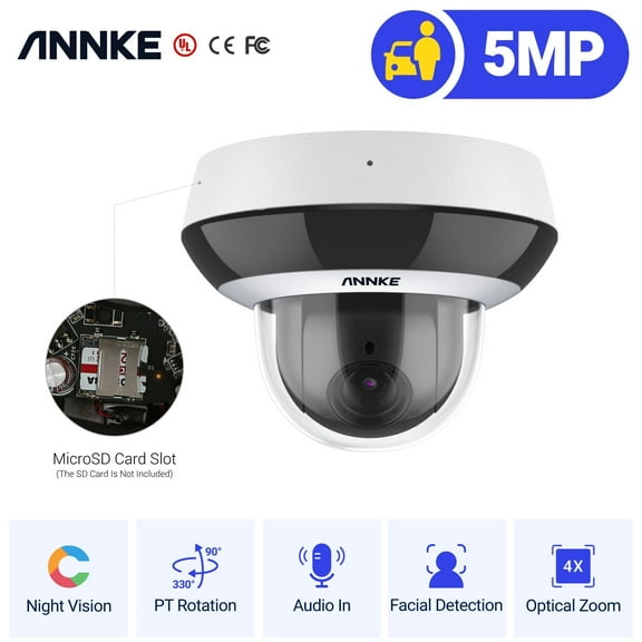 ANNKE 3K 4X H.265+ Optical Zoom Outdoor PoE IP Security Wired Turret Camera, IK10 Vandal-Resistant, 2.8-12 mm Lens, Color Night Vision & Anti-Fog,Intelligent Detection and Facial Detection