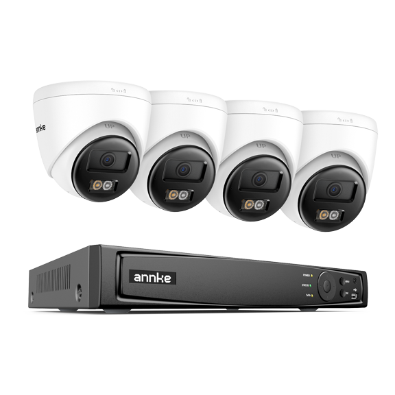 ANNKE 3K AI Human Vehicle Detection 16CH POE NVR Kit,4Pcs Two-Way Audio IP Cameras,0TB HDD