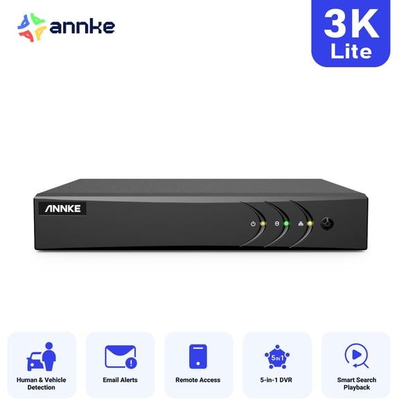 ANNKE 3K Lite 5-in-1 H.265+ 8 Channel Security Digital Video Recorder , 2-Way Audio,AI Human/Vehicle Detection