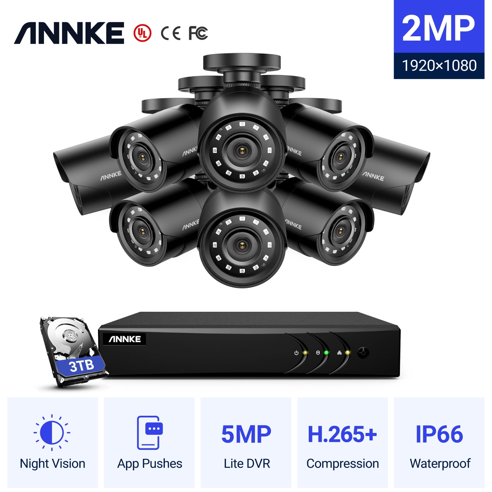 ANNKE 3K Security Camera System Outdoor with AI Human/Vehicle Detection