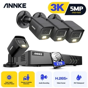 ANNKE 3K Security Camera System with Smart Dual Light, 8CH 3K Lite H.265+ Surveillance DVR with AI Human/Vehicle Detection, 4 x IP67 CCTV 3K 5MP Camera with Mic/Audio, Color Night Vision, 2TB HDD