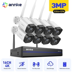 ANNKE Home Camera System, 4K 16CH NVR Kit Expandable, 0TB HDD, 3MP Wireless Home Camera 8 Pcs, 100ft Night Vision, Plug-and-Play, 2-Way Audio, AI Human Detection, Dual-Band WiFi, Remote Access