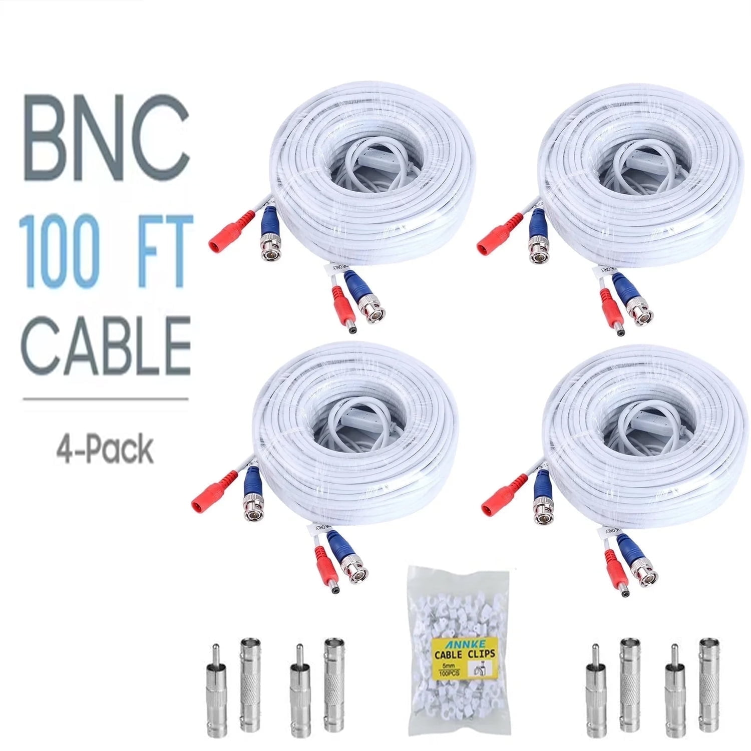 ANNKE Pack 30M/100ft Video Power Cables, BNC Extension Wire for