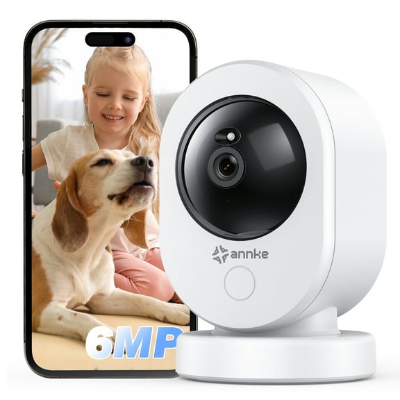 ANNKE 6MP Indoor Security Camera, Smart 2.4/5 GHz Wifi Camera with PTZ, Night Vision, Two-Way Audio, Smart Human Detection, Works with Alexa, Baby Monitor/Pet Camera/Home Security