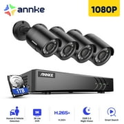 ANNKE 8CH H.265+ 3K Lite Surveillance Security Camera System with AI Human/Vehicle Detection, 4 x 1920TVL 2MP Wired CCTV IP66 Cameras for Indoor Outdoor Use, Remote Access, 1TB Hard Drive