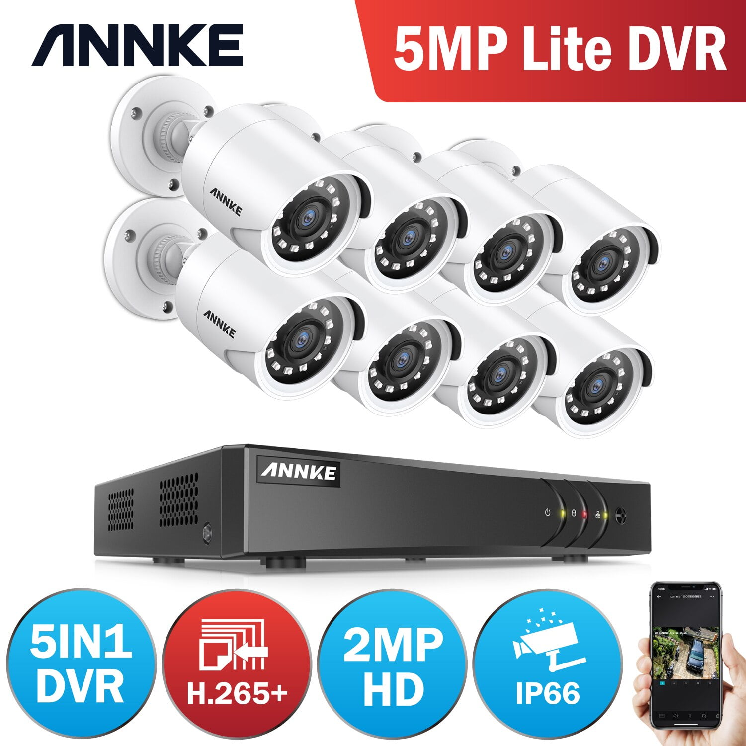 ANNKE 4K 8MP DVR 8 Canaux avec Disque Dur 1 To, CCTV Network Digital Video Enregistreur