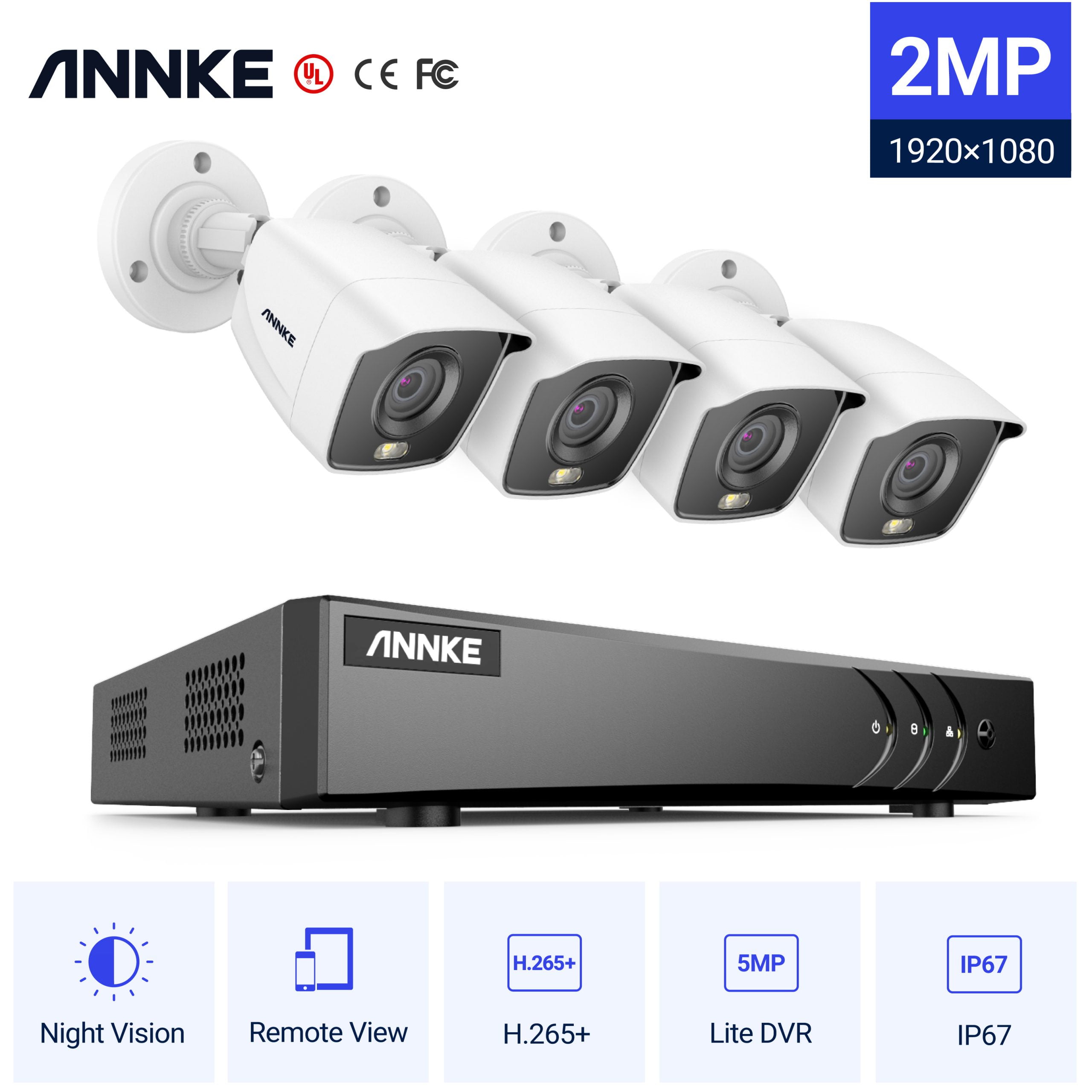 ANNKE 8CH 1080p Full Color Night Vision Outdoor/Indoor Wired CCTV Security Camera System for Home/Business