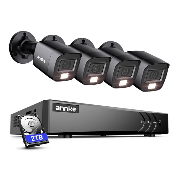 ANNKE 8CH 3K Lite DVR 1080P Security Camera System AI Color Night Vision IP67,2TB HDD