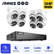 ANNKE 8CH 5MP Security Camera System 5MP Lite 5IN1 H.265+ DVR with 8pcs IP67 5MP PIR HD EXIR Dome Weatherproof Surveillance CCTV Kit Without HDD