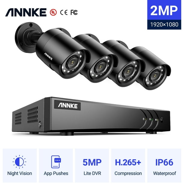 ANNKE 8CH Wired Outdoor Security Camera System with AI Human/Vehicle Detection, 5MP Lite H.265