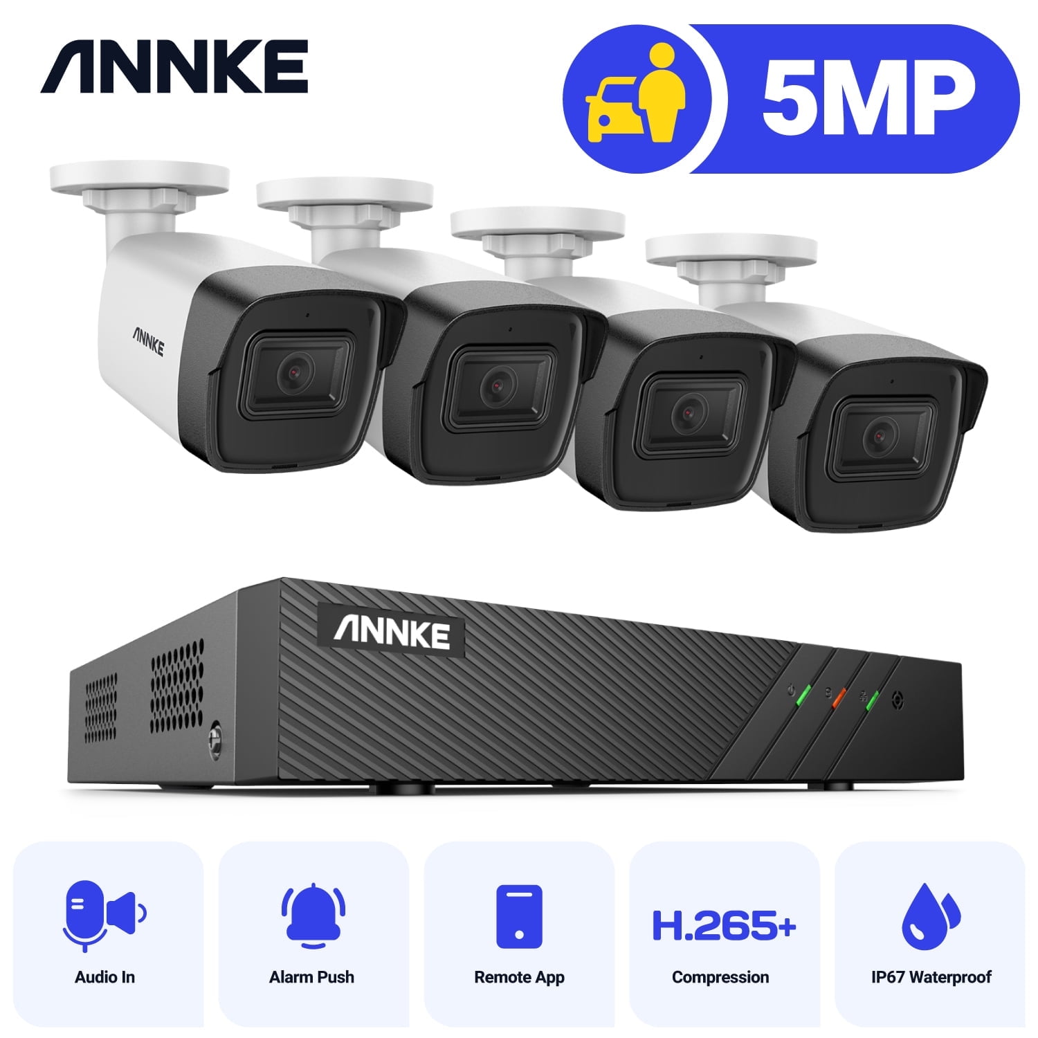 ANNKE Channel Camera PoE Security System 6MP NVR with