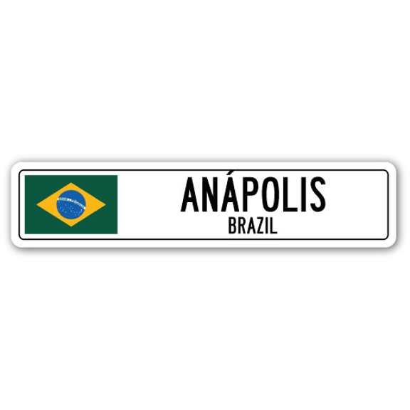 ANOPOLIS BRAZIL Street Sign Brazilian flag city country road wall gift