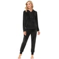 thumbnail image 1 of ANOTHER CHOICE Women Velour Tracksuit,Soft Velour Sweatsuit Sets for Women 2 Piece Velvet Jogging Outfit with Pockets (Black, XX-Large), 1 of 5