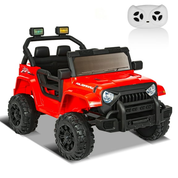 ANPOO 12V Kids Powered Ride on Truck Car with Parent Remote Control, Electric Battery Powered Ride on Toys w/ 3-Speed, Suspension, LED Lights, Music, Bluetooth, MP3