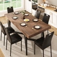 thumbnail image 1 of ANPOO 7 Pieces Dining Table & Chairs Set for 4-8 People, 71 Inch Kitchen Table with 6 Chairs, Rectangle Dining Table with Metal Legs for Dining Room, Living Room, 1 of 8