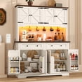 thumbnail image 1 of ANPOO 71" Tall Farmhouse Kitchen Pantry Cabinet with LED Light, Power Outlet & 8 Doors with Door-mounted Storage, Large Freestanding Storage Hutch with Open Countertop for Dining Room, Living Room, 1 of 7