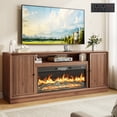 thumbnail image 1 of ANPOO 80" Farmhouse Fireplace TV Stand for TVs up to 90", Electric Fireplace Media Console, 12‑Color Flame, Fluted Entertainment Center with Power Outlet, 1 of 7
