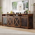 thumbnail image 1 of ANPOO 94.5" Furniture Style Dog Crate TV Stand, Large Wooden Dog Kennel with Sliding Mesh Doors, Divider for 1 or 2 Dogs, Fits Up to 100 inch TV, Indoor Pet Crate Cabinet for Living Room, 1 of 9