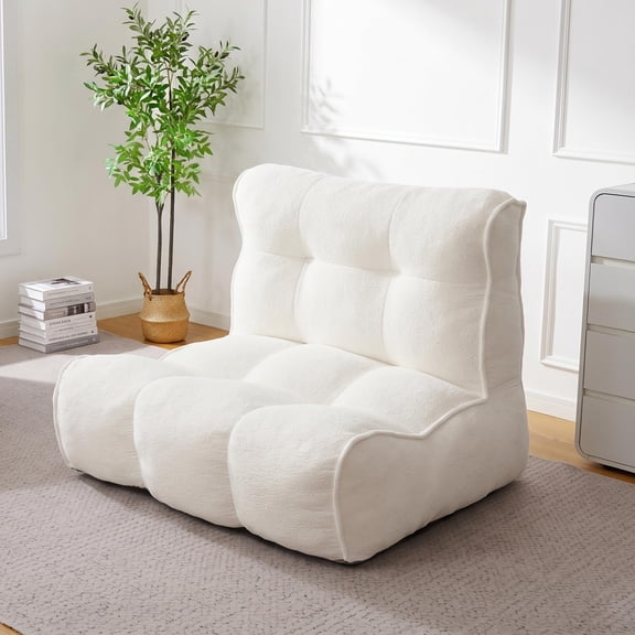 ANPOO Chenille Bean Bag Floor Couch, Oversized Memory Foam Lazy Sofa, Plush Textured Floor Lounger for Bedroom, Living Room, Dorm & Game Room