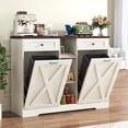 thumbnail image 1 of ANPOO Farmhouse Double Tilt-Out Trash Cabinet with Charging Station, 2×10 Gallon Hidden Storage, Drawers & Adjustable Shelves for Kitchen & Dining Room, 1 of 7