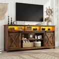 thumbnail image 1 of ANPOO Farmhouse TV Stand for 80 inch TVs, Rustic Entertainment Center TV Cabinet Stands with Power Outlets and LED lights, 1 of 8
