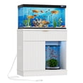 thumbnail image 1 of ANPOO Fluted 20-30 Gallon Fish Tank Stand with Power Outlet, 31.5" Aquarium Stand with Drawers and Storage Door, Heavy Duty Tank Stand for 2 Fish Tank & Reptile Terrarium, 1000lbs Capacity, White, 1 of 9