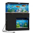 thumbnail image 1 of ANPOO Fluted 30-40 Gallon Fish Tank Stand with Power Outlet, 42" Aquarium Stand with 2 Drawers and Storage Door, Heavy Duty Tank Stand for 2 Fish Tank & Reptile Terrarium, 1000lbs Capacity, Black, 1 of 9