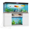 thumbnail image 1 of ANPOO Fluted 75-120 Gallon Fish Tank Stand with Power Outlet, 59.1" Aquarium Stand with 2 Drawers and 2 Storage Door, Heavy Duty Tank Stand for 2 Fish Tank & Reptile Terrarium, 1000lbs Capacity, 1 of 9