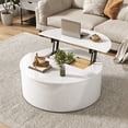 thumbnail image 1 of ANPOO Round Lift Top Coffee Table with Storage, Modern High Gloss Coffee Table with Hidden Storage Space, Circular Center Table for Livingroom, Small Space, Small Space, Apartment, 1 of 8