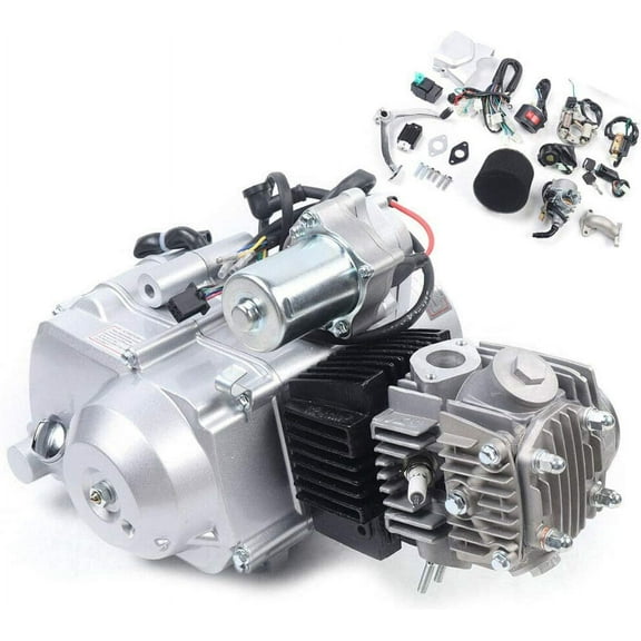 ANQIDI 125CC 4-Stroke Engine Motor Semi-Auto Horizontal Motor w/Reverse Electrical Start CDI Air-Cooled for ATV Go Kart Mini Bike