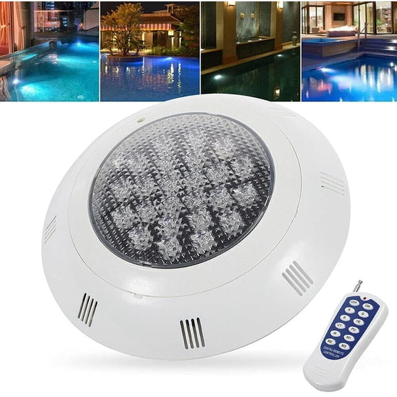ANQIDI 12V 24W LED Pool Light RGB IP68 Underwater Color-Change Light w/Remote