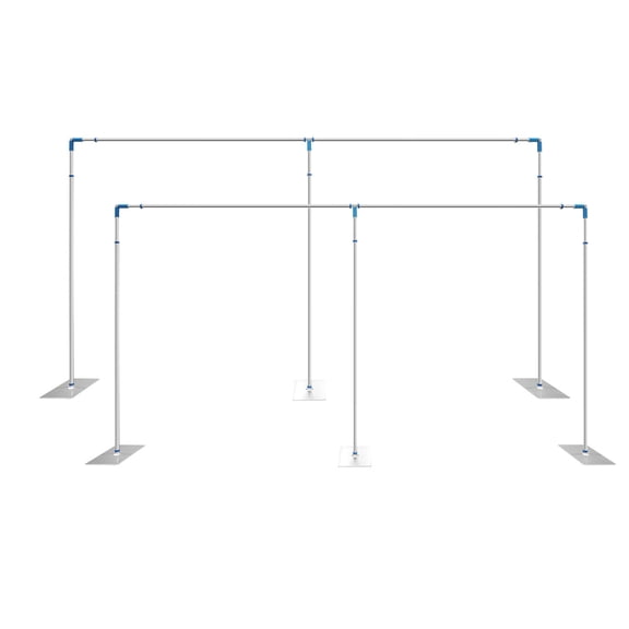 ANQIDI 3x15M Silver Wedding Backdrop Stand Stainless Steel Telescopic Background Frame