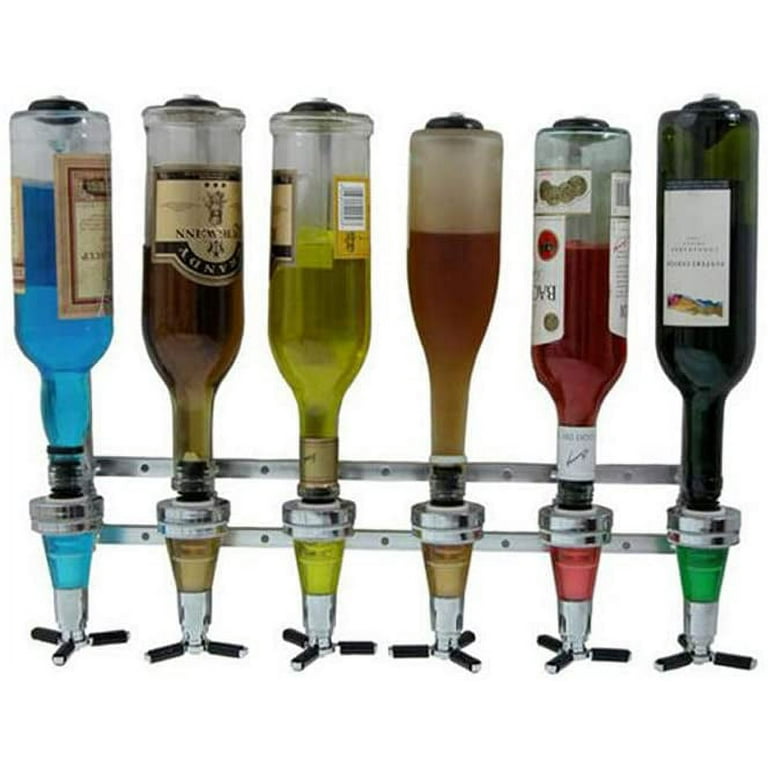 Anqidi 4/6 Bottle Bar Butler Liquor Dispenser Home Wall Mounted Wine Beverage Dispenser Bartender Accessories (4 x 25ml Optics), Size: 39*36 cm