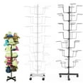 thumbnail image 1 of ANQIDI 7 Layer Rotating Hat Display Metal Floor Stand Hat Rack Adjustable Hat Display Stand w/4 Wheel (Black), 1 of 12