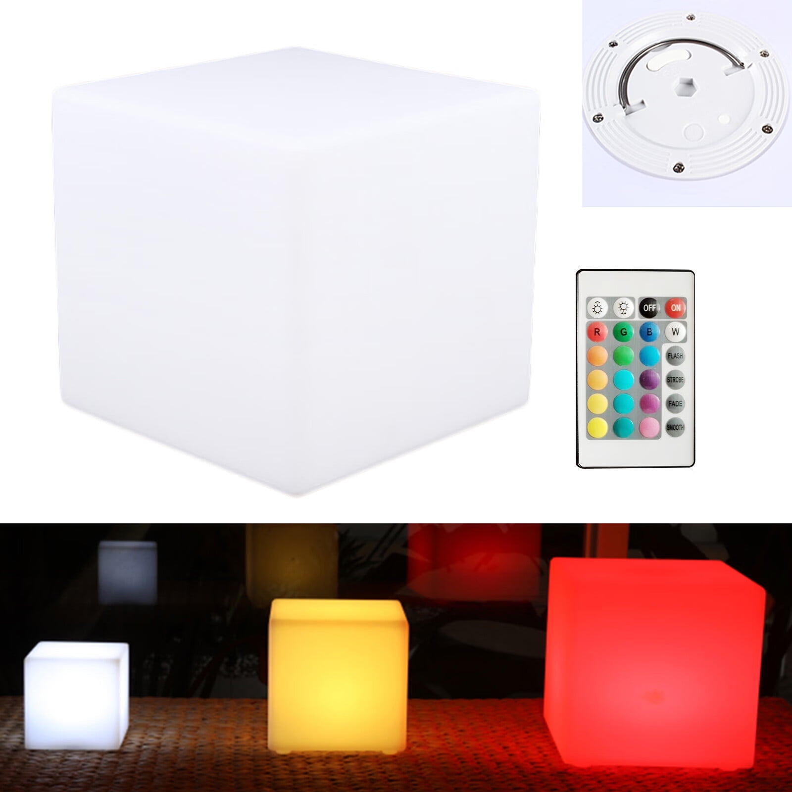ANQIDI LED Night Light Cube Rechargeable RGB Color Changing Cube Stool ...