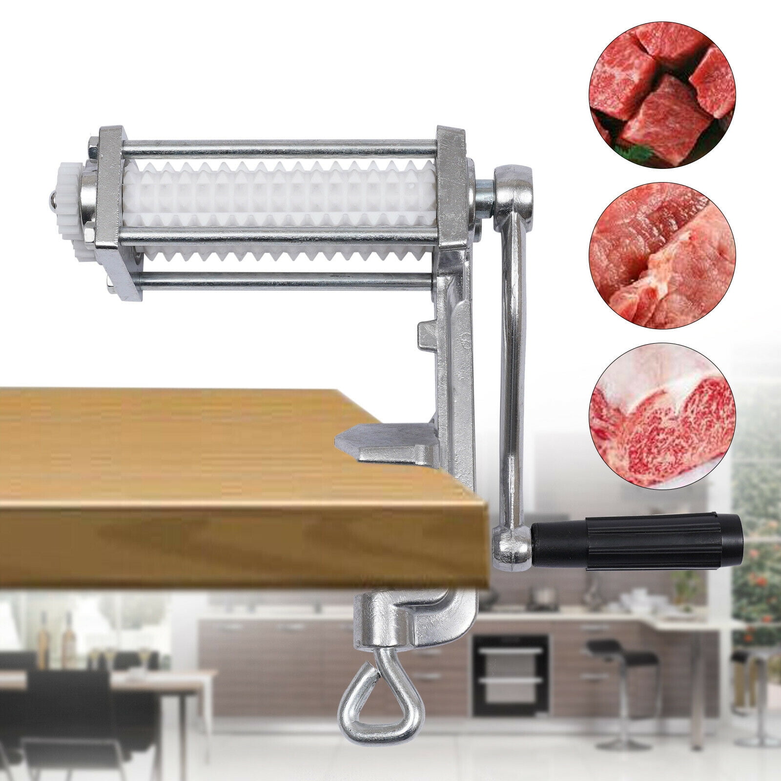 Manual Heavy Duty Meat Tenderizer Cuber Tool Hand Crank Steak Flatten  Kitchen