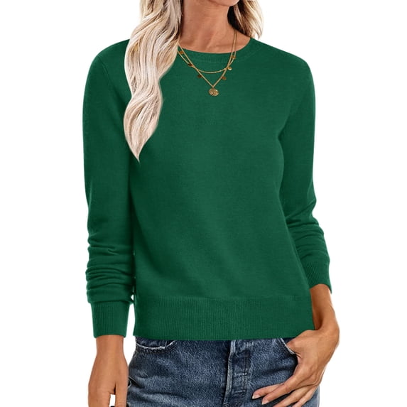 ANRABESS Long Sleeve Lightweight Fall Sweaters for Women| Crewneck Soft Basic Knit Pullover,2026 Fall Fashion Outfits,Casual Work Top,Travel Vacation All Day Wear,Winter Layer Clothes