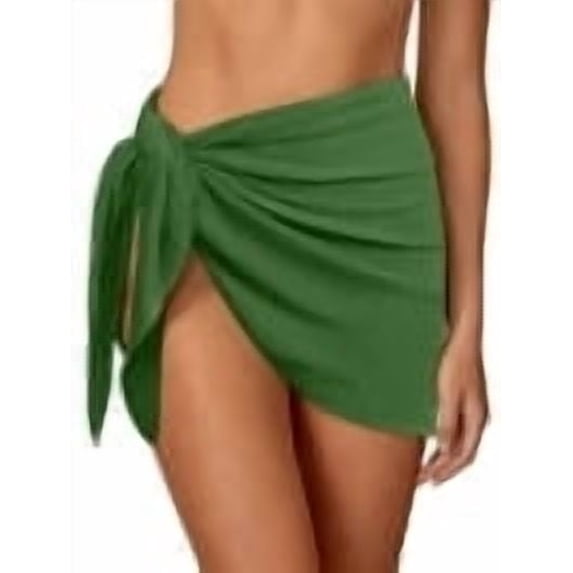 ANRABESS Sarong Coverups for Women Summer Bikini Bathing Suit Cover Up Beach Short Sarong Wraps Skirt Swim Cover Ups for Swimwear Army Green L