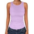thumbnail image 1 of ANRABESS Racerback Tank Tops for Women Ribbed High Neck Tank 2026 Summer Sleeveless Shirts Slim Fitted Basic Tees Casual Workout Tops Light Purple XXL, 1 of 10