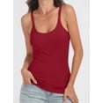thumbnail image 1 of ANRABESS Women's Spaghetti Strap Ribbed Tank Top Sleeveless Camisole Tops Slim Fitted Scoop Neck Going Out Tops Basic Layering Shirts Summer Outfits Red S, 1 of 12