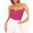 thumbnail image 1 of ANRABESS Tube Top for Women Summer Strapless Bandeau Knit Twist Knot Corset Crop Basic Tank Tops 2026 Vacation Beach Clothes Rose Medium, 1 of 11