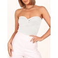 thumbnail image 1 of ANRABESS Tube Top for Women Summer Strapless Bandeau Knit Twist Knot Corset Crop Basic Tank Tops 2026 Vacation Beach Clothes White Medium, 1 of 11