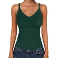 thumbnail image 1 of ANRABESS V Neck Tank Tops for Women Ribbed Knit Camisole 2026 Summer Casual Sleeveless Slim Fitted Basic Cami Shirts Clothes Deep Green XX-Large, 1 of 10