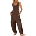 thumbnail image 1 of ANRABESS Harem Jumpsuit for Women Sleeveless Baggy Overalls Romper with Pockets, Drawstring Loose Summer One Piece Outfit Size M, 1 of 8