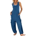 thumbnail image 1 of ANRABESS Harem Jumpsuit for Women Sleeveless Baggy Overalls Romper with Pockets, Drawstring Loose Summer One Piece Outfit Size XL, 1 of 8