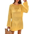 thumbnail image 1 of ANRABESS Womens Swimsuit Cover Up Crochet Long Sleeve Mesh Knit Summer Beach Dress Sheer Hollow Out Bathing Suit Coverup, 1 of 11