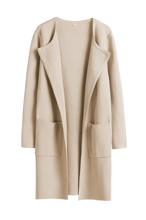Womens Cardigan Sweater Open Front Knit Long Coatigan Dressy Casual Jacket Coat 2026 Fall Outfits Classy Clothes Beige XX-Large