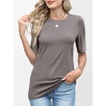 thumbnail image 1 of ANRABESS Womens Half Sleeve Tops Crewneck Shirts Basic Fit Tee Trendy 2026 Spring Summer Business Casual T-Shirts Gray Taupe XXL, 1 of 7