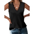 thumbnail image 1 of ANRABESS Womens Lace Trim Tank Tops V Neck Sleeveless Shirts 2026 Summer Casual Trendy Dressy Cami Top Black Large, 1 of 8