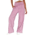thumbnail image 1 of ANRABESS Women's Gingham Palazzo Pants, High Waisted Wide Leg Lounge Pants with Pockets, Casual Summer Beach Vacation Pants, Red White Stripe Medium, 1 of 9